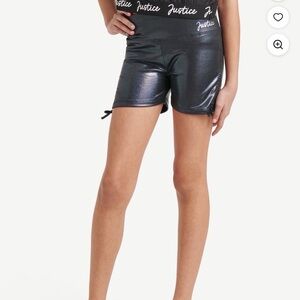 Justice Girls Foil Dance Shorts for Gymnastics and Practice,  Size XL (16/18)